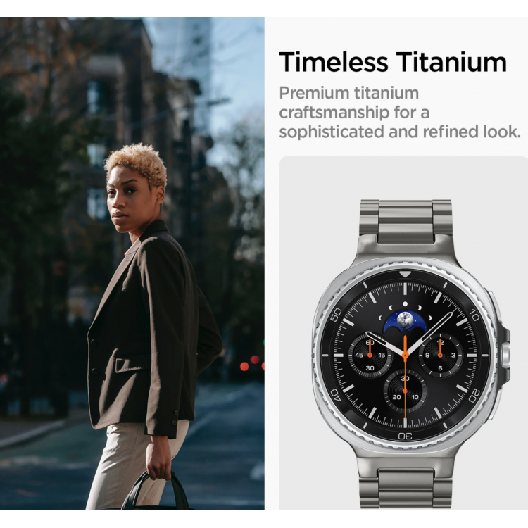 Spigen SGP Modern Fit Titanium Λουράκι Μπρασελέ για Samsung Galaxy Watch 8 40mm/44mm/46mm - Natural ΤΙΤΑΝΙΟ - AMP10122